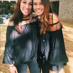 Off he shoulder black top